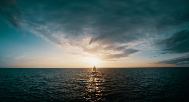Sailboat in a lone sea